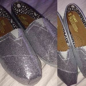 Sparkly Silver Toms
